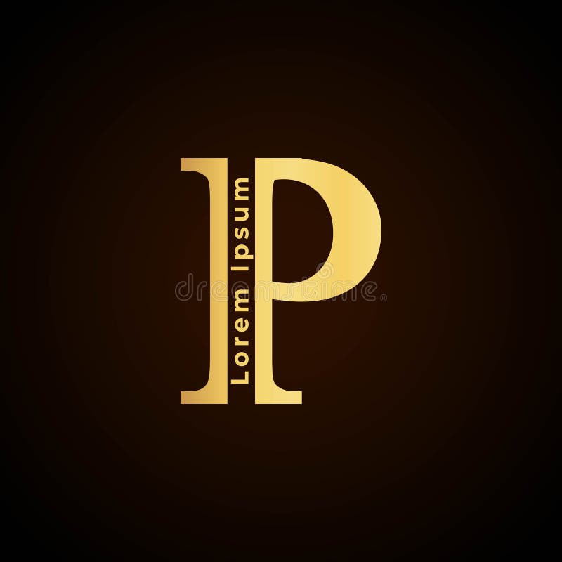 Einfaches Alphabet Logo kreatives Design goldenes Konzept stock abbildung