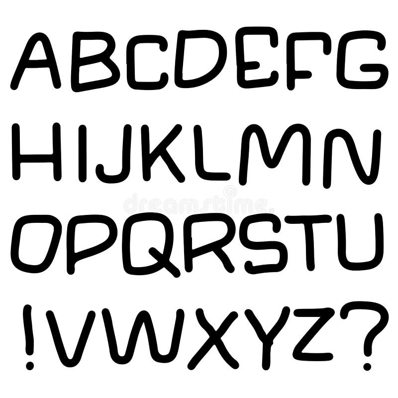 Einfaches Alphabet Moderner Guss Auch im corel abgehobenen Betrag stock abbildung