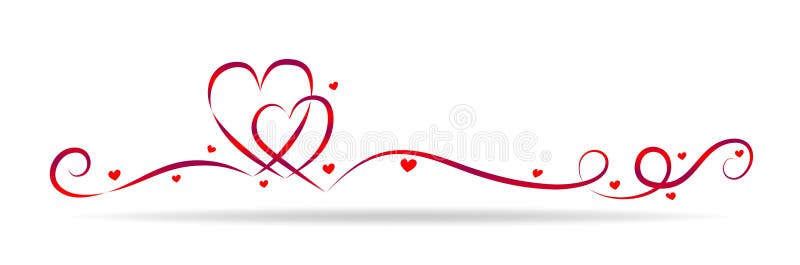 Valentinstag. Rotes Satinband Mit Herzen. Kopieren Sie Raum Für Text