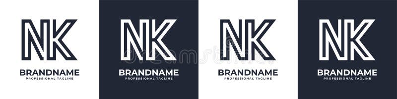 Einfaches nk-Monogramm-Logo, geeignet für jedes Geschäft mit nk oder kn