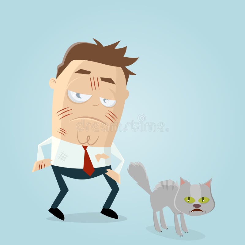 Annoyed Cartoon Man Scratched by Furious Cat Stock Vector - Illustration of grumpy, drawing: 143505424 Annoyed Cartoon Man Scratched by Furious Cat Stock Vector - Illustration of grumpy, drawing: 143505424