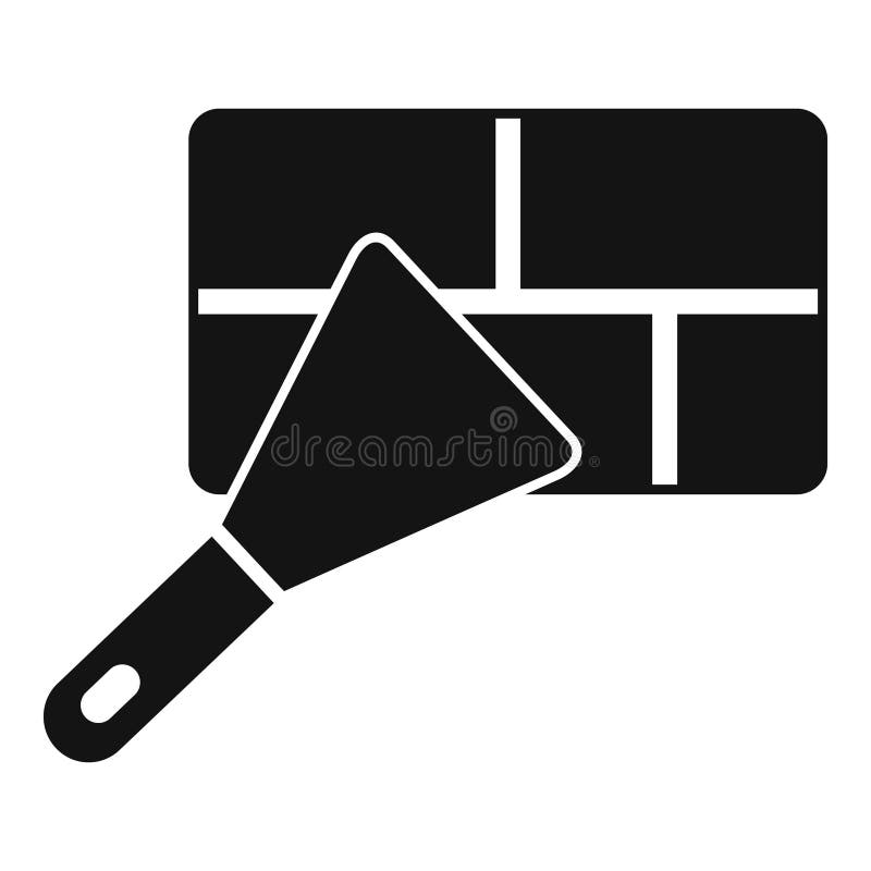 Einfaches Schwarz-Weiß-Symbol mit Spatel und segmentierter Pfanne vektor abbildung