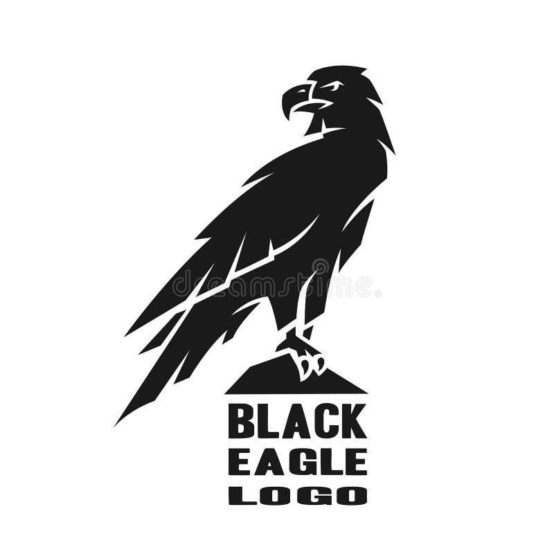 Einfarbiges Adlerlogo stock abbildung