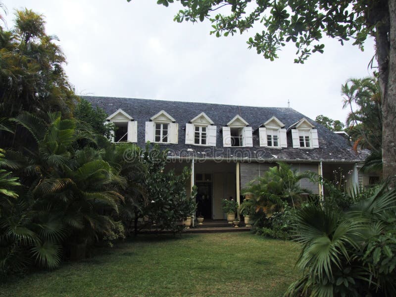 Eingang zu Maison Eureka, Mauritius lizenzfreies stockbild