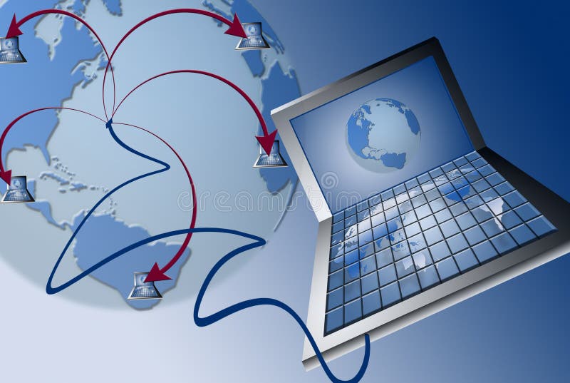 Eingesteckt in die Welt stock abbildung Eingesteckt in die Welt stock abbildung