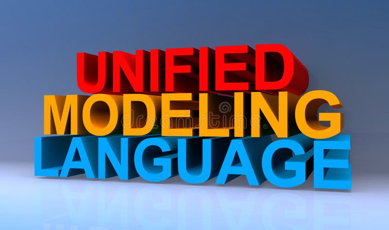 Einheitliche Modellierungssprache auf blau