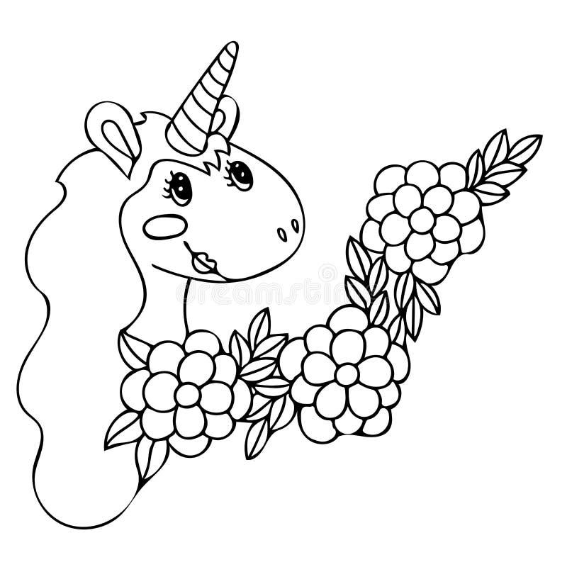 Mädchen Und Einhorn Malbuch Und Punkt, Zum Des Spiels Für Kinder Zu