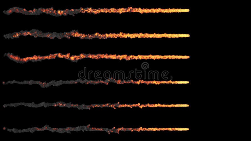 Einige Meteoren oder Asteroiden, Spuren des Feuers und Rauch, mit Alphamaske