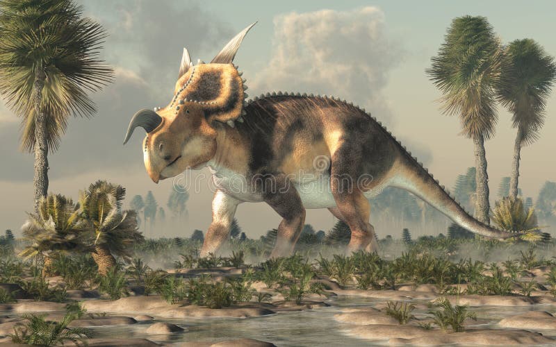 Einiosaurus w bagna ilustracja wektor Einiosaurus w bagna ilustracja wektor