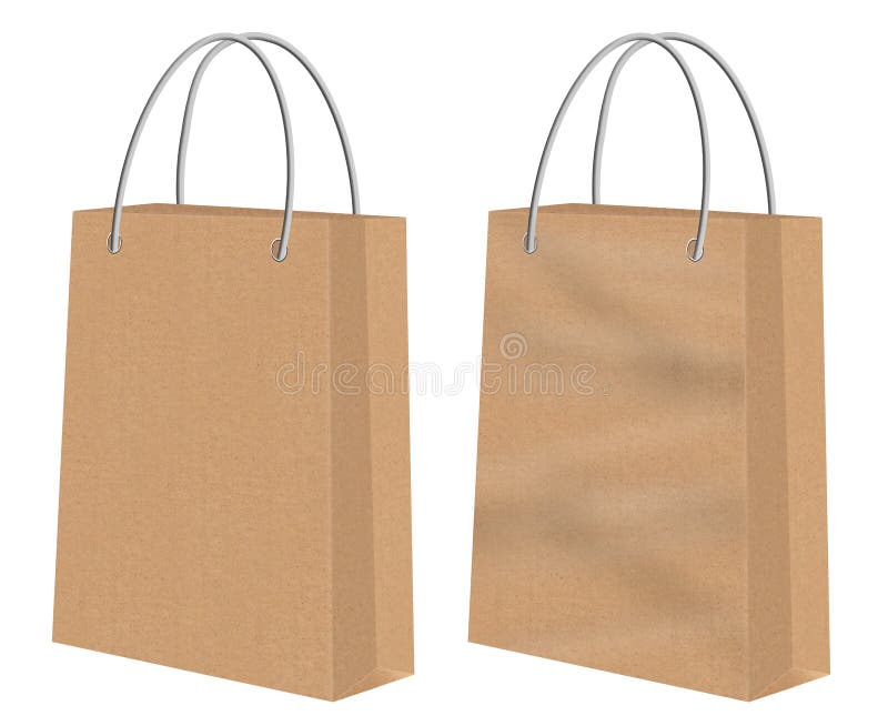 Einkaufspapiertüten Browns Kraftpapier lizenzfreie abbildung Einkaufspapiertüten Browns Kraftpapier lizenzfreie abbildung