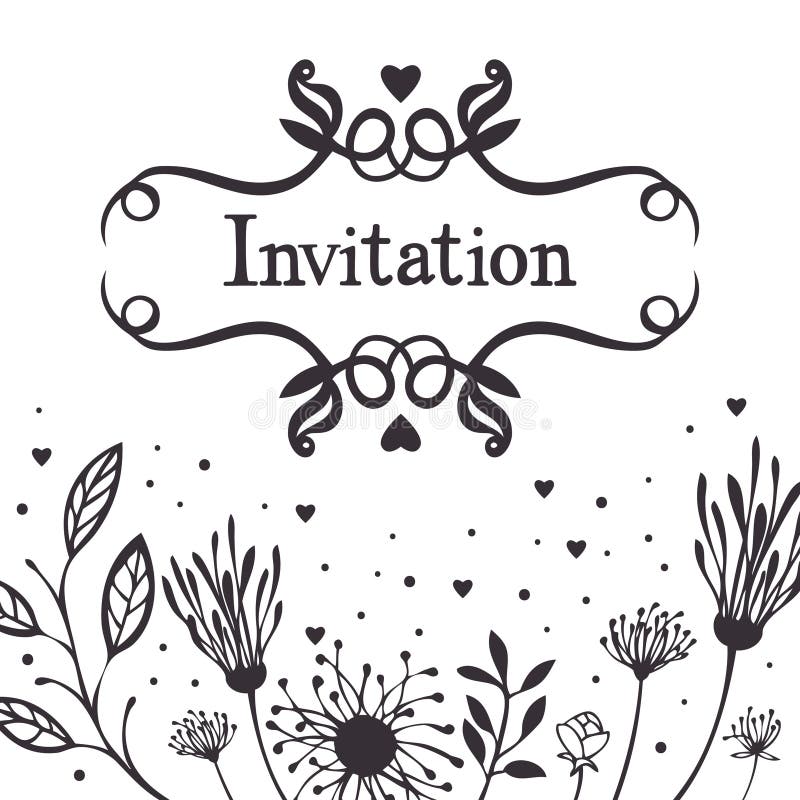 Einladung mit abstraktem Blumenhintergrund stock abbildung Einladung mit abstraktem Blumenhintergrund stock abbildung