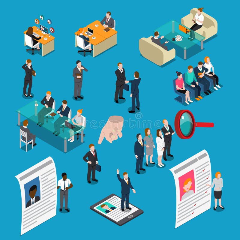 Einstellung, die Stunden-Management-isometrische Leute einstellt vektor abbildung Einstellung, die Stunden-Management-isometrische Leute einstellt vektor abbildung