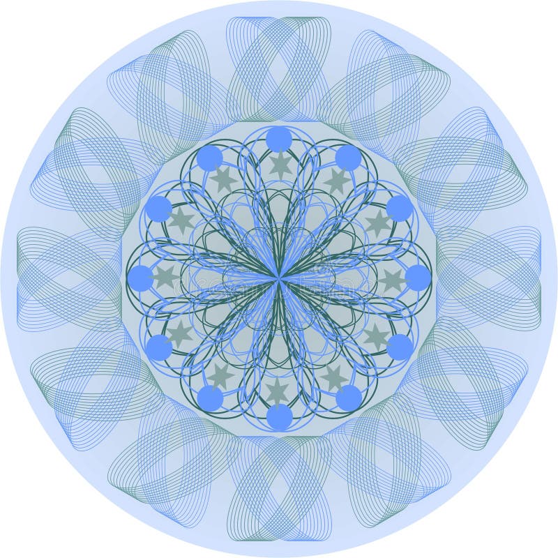 Einzelne blaue Mandala stock abbildung Einzelne blaue Mandala stock abbildung