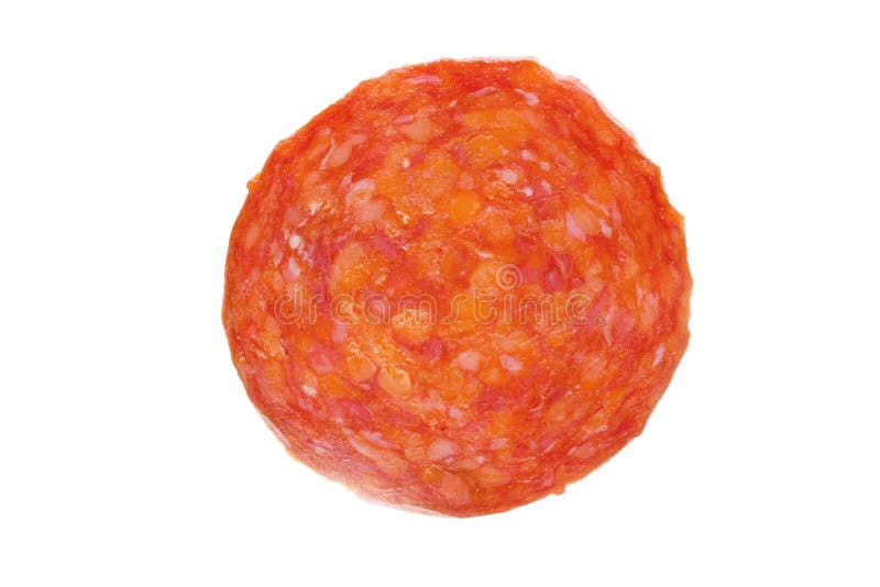 Scheibe der Salami stockbild. Bild von fett, getrennt 29338463