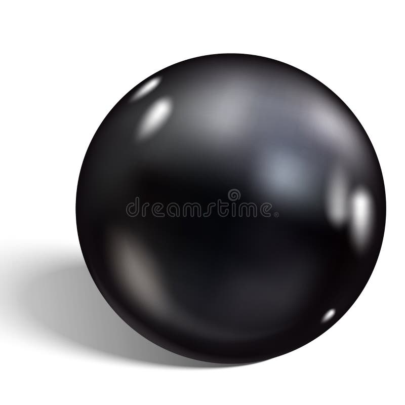 Einzelne schwarze Perle lokalisiert auf weißem Hintergrund Auch im corel abgehobenen Betrag stock abbildung Einzelne schwarze Perle lokalisiert auf weißem Hintergrund Auch im corel abgehobenen Betrag stock abbildung