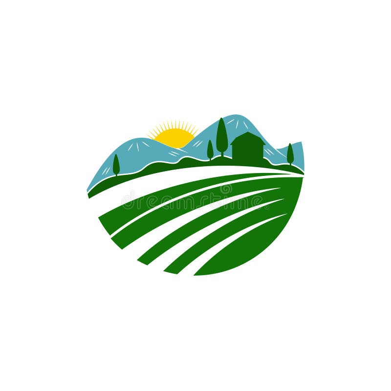 Einzigartige Landwirtschaft und Landwirtschaft der Logoschablone vektor abbildung Einzigartige Landwirtschaft und Landwirtschaft der Logoschablone vektor abbildung