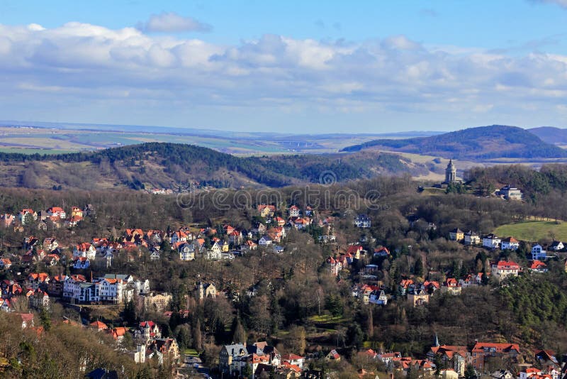 Θέα του Αϊζενάχ και της εξοχής της Θουριγγίας στοκ φωτογραφίες