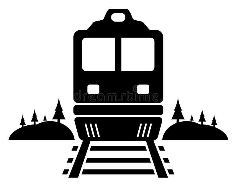 Eisenbahnikone mit beweglichem Zug