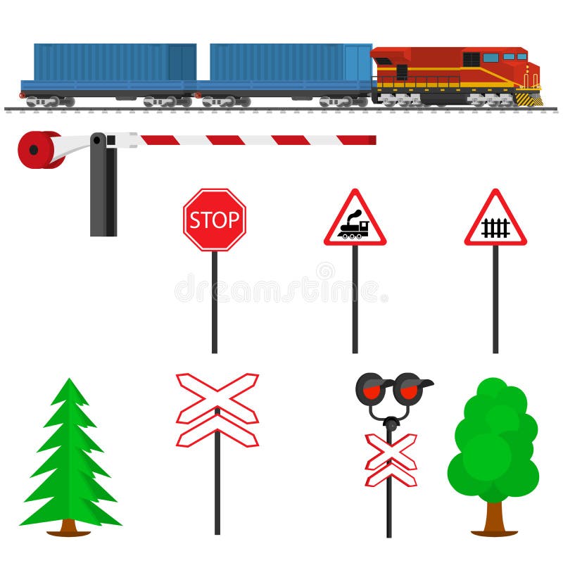 Eisenbahnverkehrsweise und -zug mit Behältern Eisenbahnzugtransport vektor abbildung Eisenbahnverkehrsweise und -zug mit Behältern Eisenbahnzugtransport vektor abbildung
