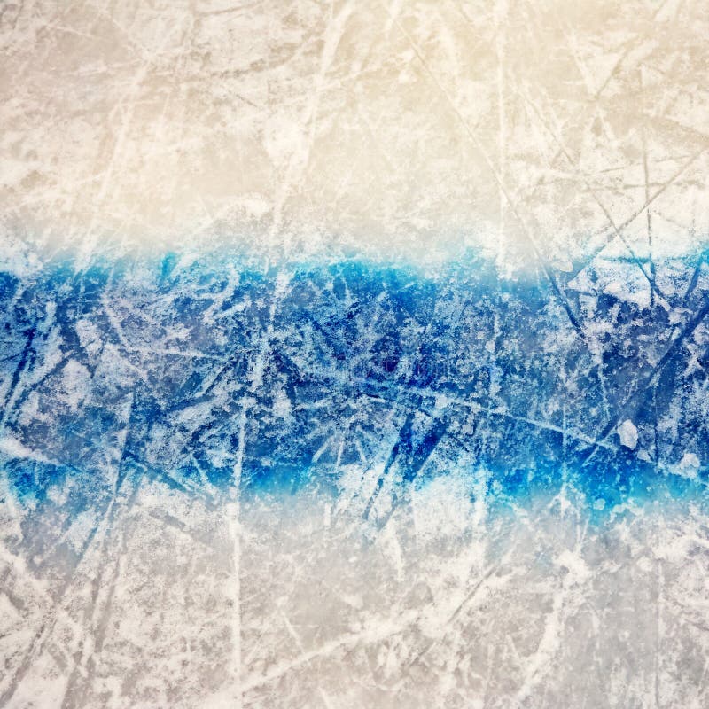 Hockey blue line on ice skating rink. winter sport background. Hockey blue line on ice skating rink. winter sport background