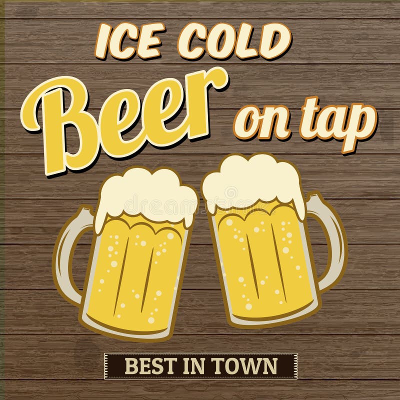 Eiskaltes Bier auf Hahnplakatdesign vektor abbildung Eiskaltes Bier auf Hahnplakatdesign vektor abbildung