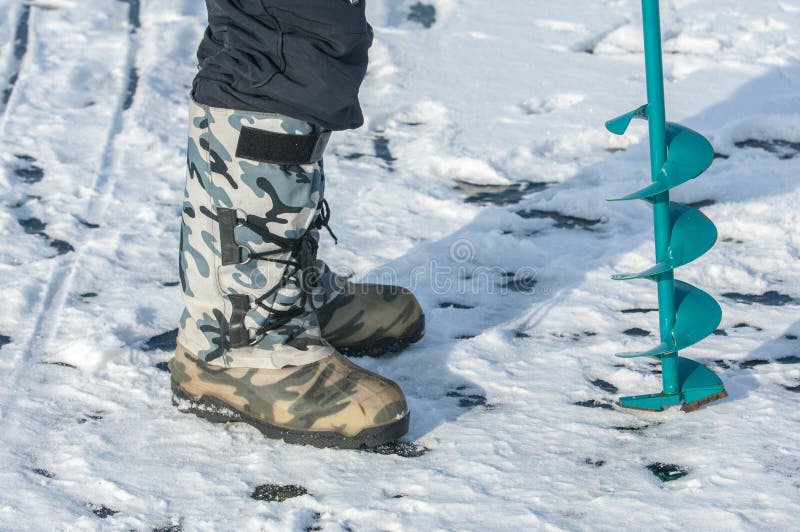 Eisschrauben für die Fischerei lizenzfreie stockbilder Eisschrauben für die Fischerei lizenzfreie stockbilder