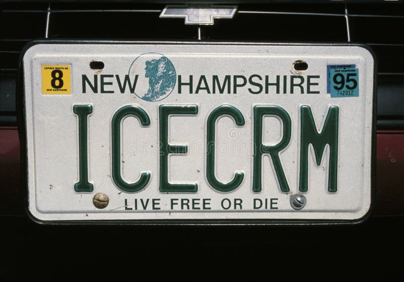 Eitelkeits-Kfz-Kennzeichen von New-Hampshire stockbild Eitelkeits-Kfz-Kennzeichen von New-Hampshire stockbild