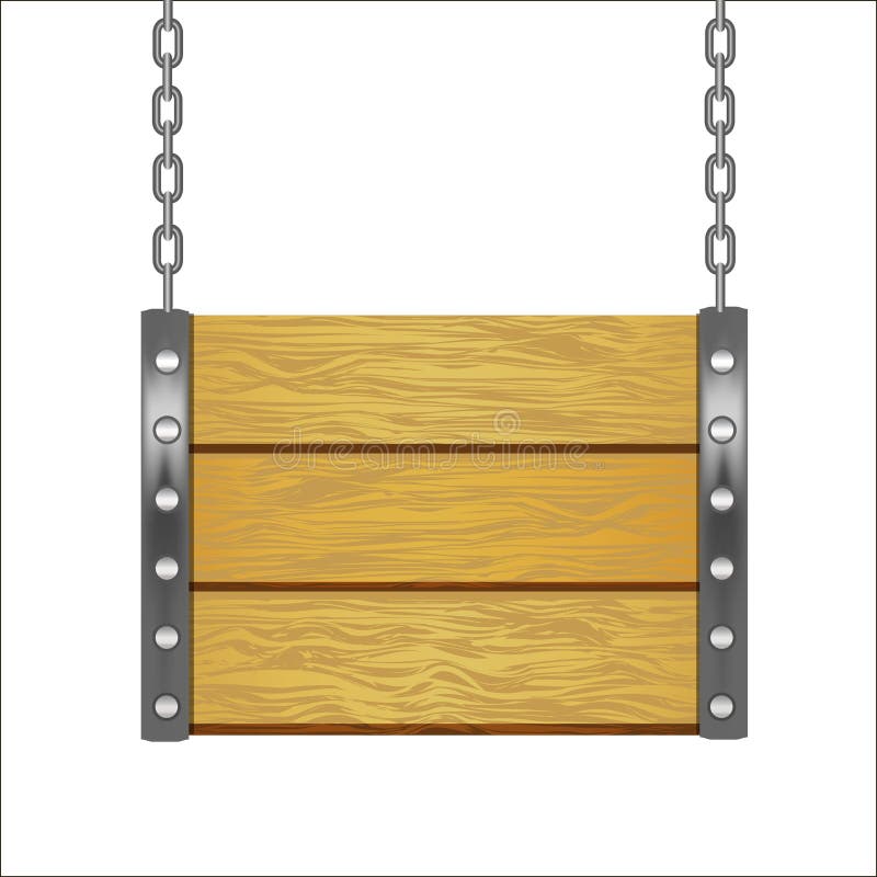 Ejecución de madera de la muestra en cadena del metal Vector libre illustration Ejecución de madera de la muestra en cadena del metal Vector libre illustration