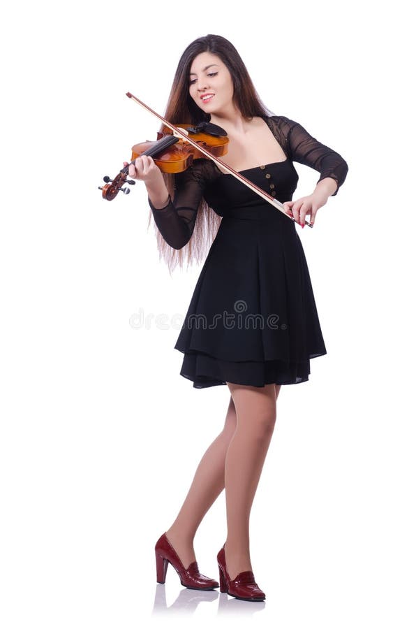 Ejecutante de la mujer que toca el violín fotografía de archivo libre de regalías Ejecutante de la mujer que toca el violín fotografía de archivo libre de regalías