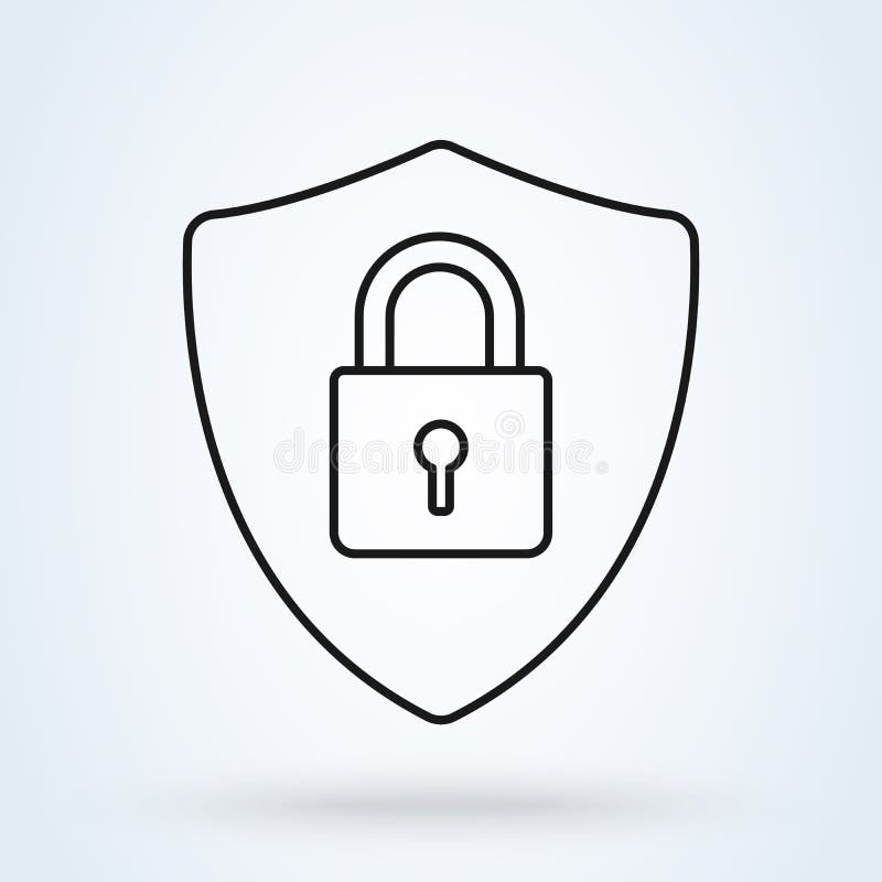 Ejemplo abstracto del icono del vector de la seguridad aislado en fondo negro Icono de la seguridad del escudo ilustración del vector Ejemplo abstracto del icono del vector de la seguridad aislado en fondo negro Icono de la seguridad del escudo ilustración del vector