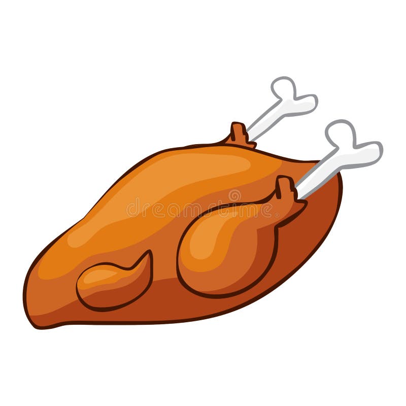 Ejemplo Aislado De Pollo Asado Entero Ilustración del Vector - Ilustración  de carne, alimento: 155621973