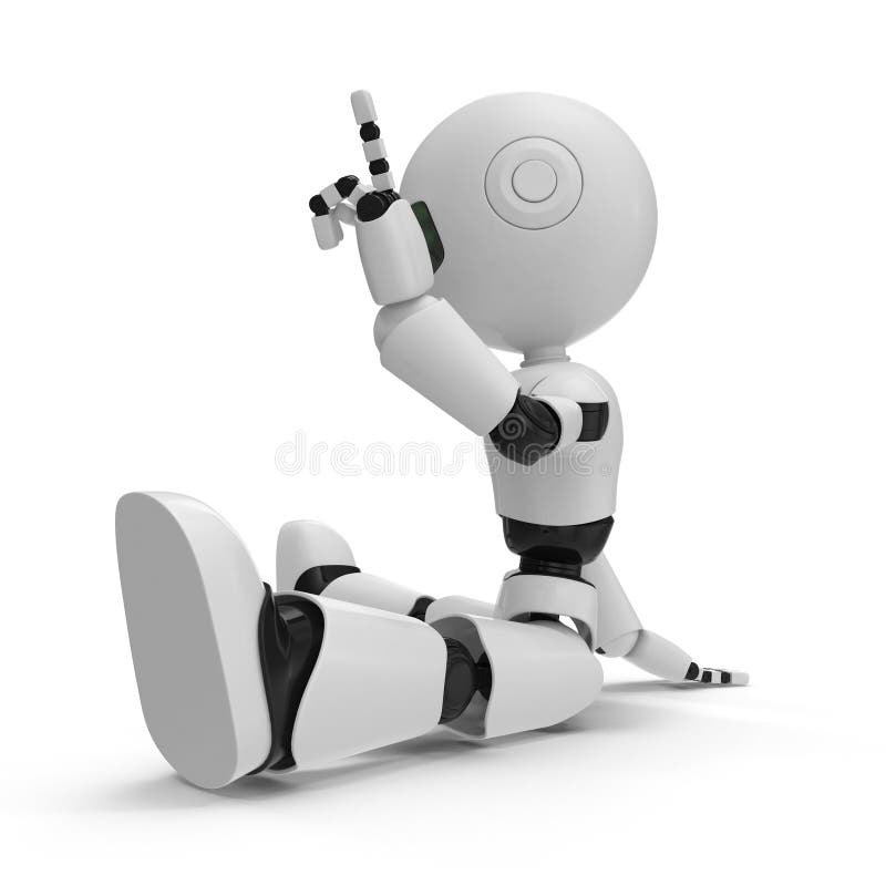 Ejemplo aislado robot moderno 3D en el fondo blanco stock de ilustración Ejemplo aislado robot moderno 3D en el fondo blanco stock de ilustración
