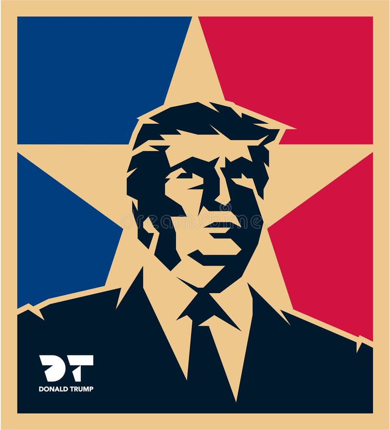 Ejemplo aislado vector del retrato de presidente Donald Trump