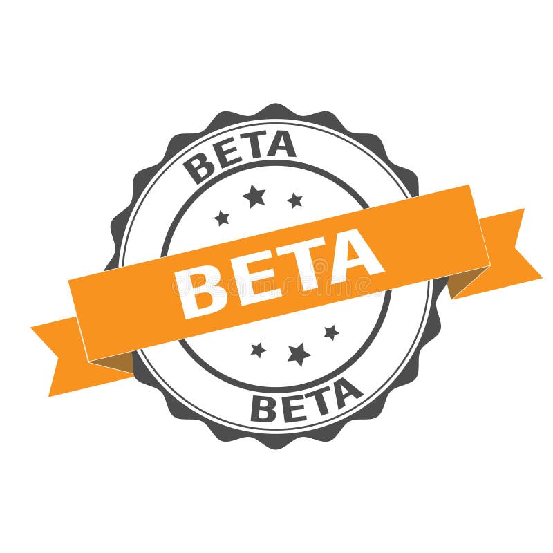 Beta stamp seal illustration design. Beta stamp seal illustration design
