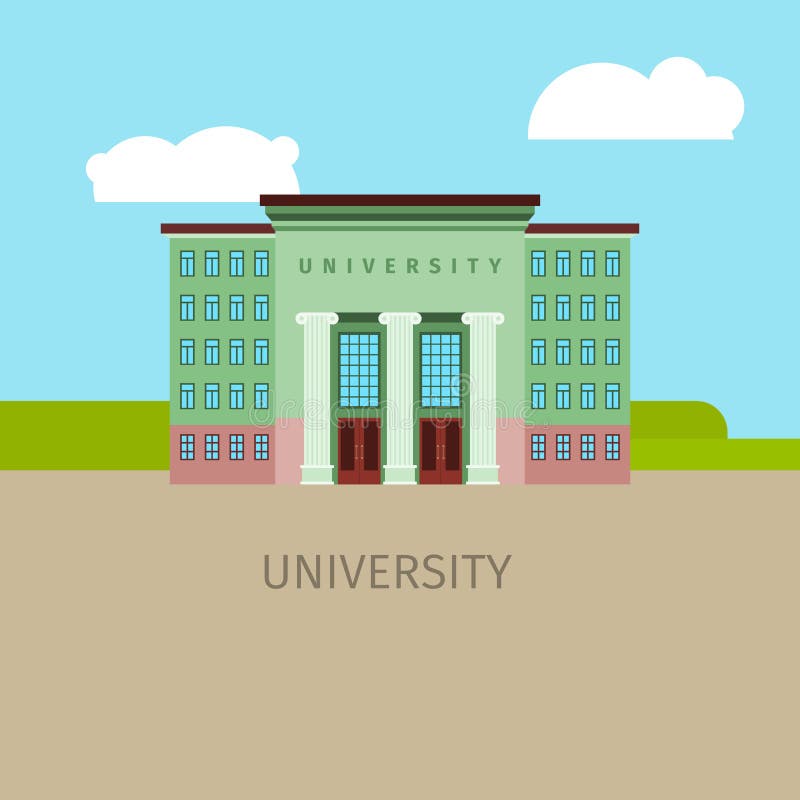 Ejemplo coloreado del edificio del univercity stock de ilustración Ejemplo coloreado del edificio del univercity stock de ilustración