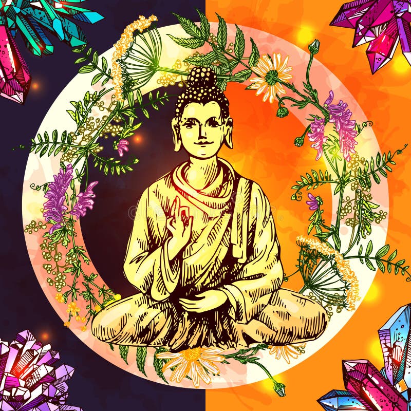 Ejemplo con Buda ilustración del vector Ejemplo con Buda ilustración del vector