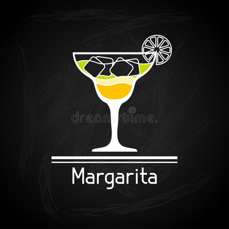 Ejemplo con el vidrio del margarita para el menú stock de ilustración Ejemplo con el vidrio del margarita para el menú stock de ilustración