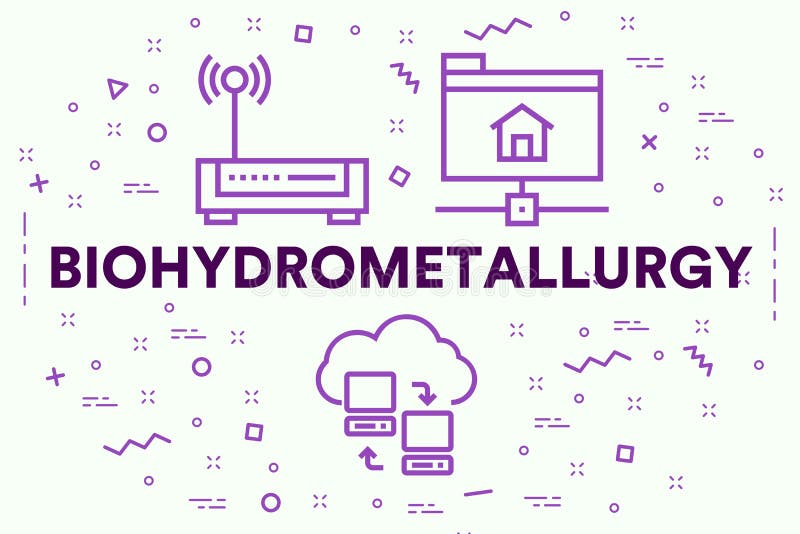 Ejemplo conceptual del negocio con el biohydrometallur de las palabras ilustración del vector Ejemplo conceptual del negocio con el biohydrometallur de las palabras ilustración del vector