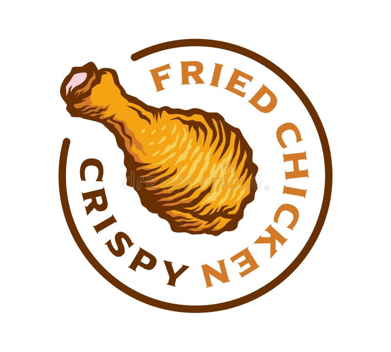 Ejemplo curruscante caliente del vector de la etiqueta de Fried Chicken stock de ilustración