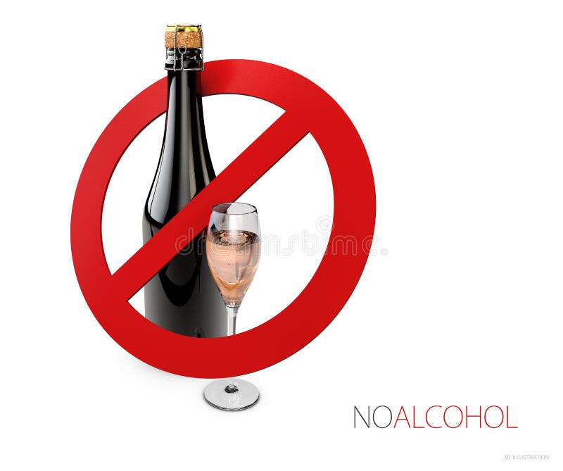 ejemplo 3d de la muestra ningún alcohol, blanco aislado stock de ilustración ejemplo 3d de la muestra ningún alcohol, blanco aislado stock de ilustración