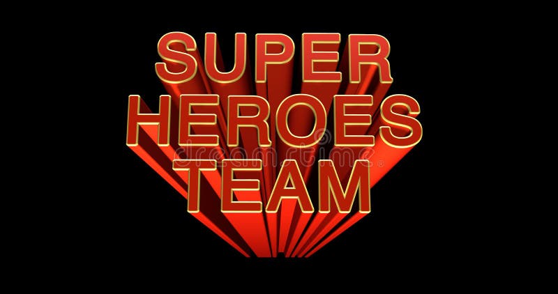 ejemplo 3D del equipo del Super Heroes de la palabra en fondo negro representaci?n 3d libre illustration ejemplo 3D del equipo del Super Heroes de la palabra en fondo negro representaci?n 3d libre illustration