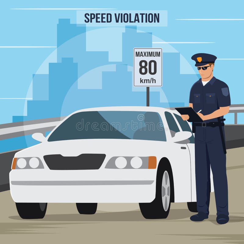 Ejemplo de alta velocidad de la infracción de tráfico libre illustration Ejemplo de alta velocidad de la infracción de tráfico libre illustration