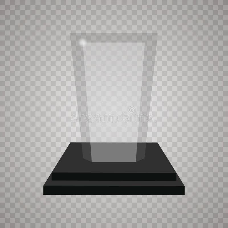 Ejemplo de cristal del premio del trofeo ejemplo del premio brillante Trofeo transparente brillante Para su diseño stock de ilustración Ejemplo de cristal del premio del trofeo ejemplo del premio brillante Trofeo transparente brillante Para su diseño stock de ilustración