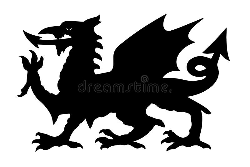 Ejemplo de Dragon Vector del negro Galés ilustración del vector Ejemplo de Dragon Vector del negro Galés ilustración del vector