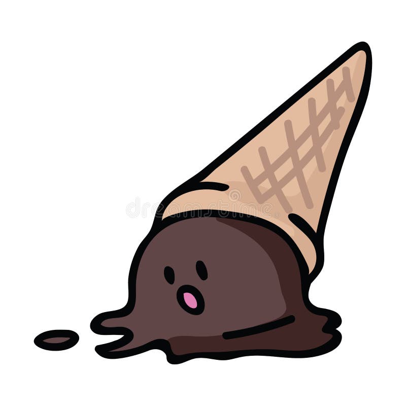 Ejemplo De Fusión Del Vector Del Cono De La Galleta Del Carácter Del Helado  De Kawaii Ilustración del Vector - Ilustración de vainilla, dulce: 138398690