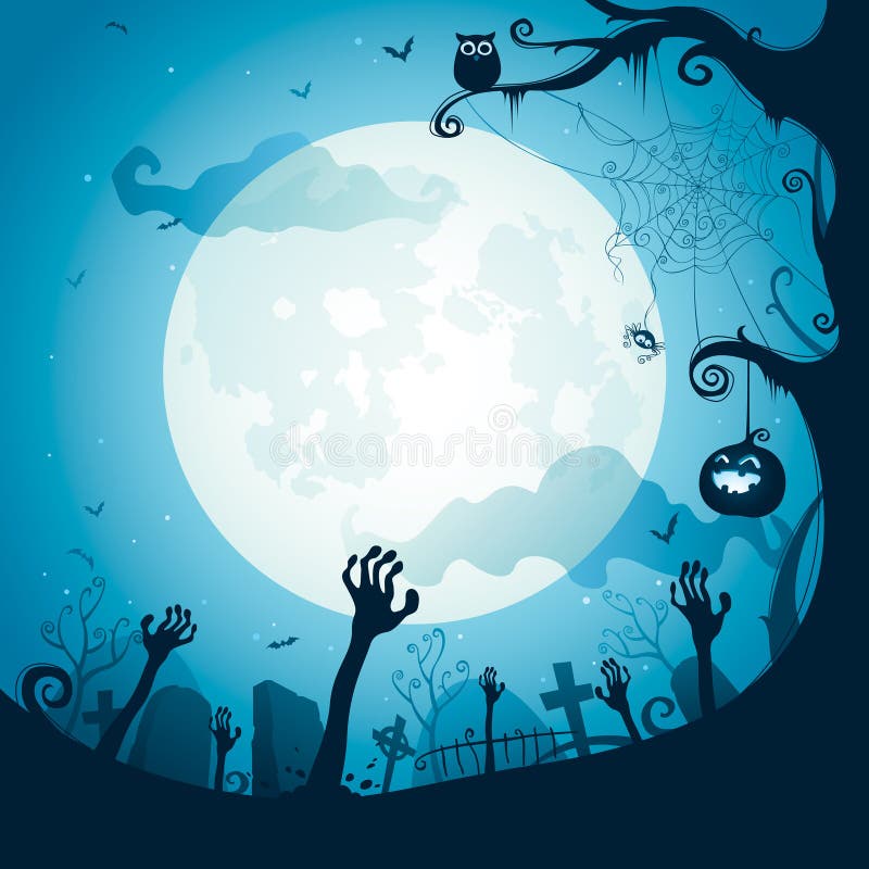 Ejemplo de Halloween - cementerio libre illustration Ejemplo de Halloween - cementerio libre illustration