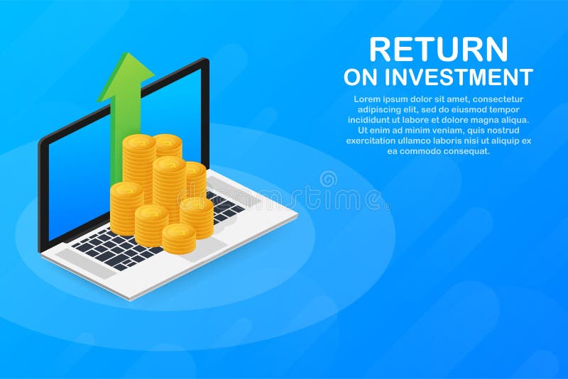 Ejemplo de la acción del vector del concepto de la rentabilidad de la inversión en diseño isométrico Fondo del m?rketing de negoc libre illustration Ejemplo de la acción del vector del concepto de la rentabilidad de la inversión en diseño isométrico Fondo del m?rketing de negoc libre illustration
