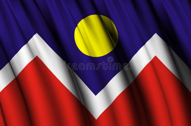 Ejemplo de la bandera de Denver Colorado que agita ilustración del vector Ejemplo de la bandera de Denver Colorado que agita ilustración del vector