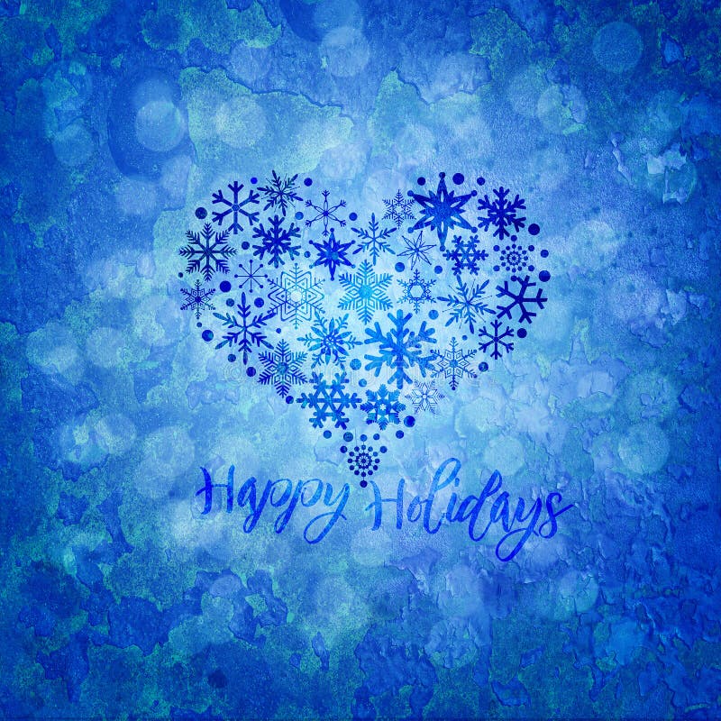 Ejemplo de la forma del corazón de los copos de nieve de la Navidad buenas fiestas stock de ilustración Ejemplo de la forma del corazón de los copos de nieve de la Navidad buenas fiestas stock de ilustración