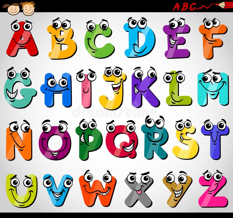 Ejemplo de la historieta del alfabeto de las mayúsculas